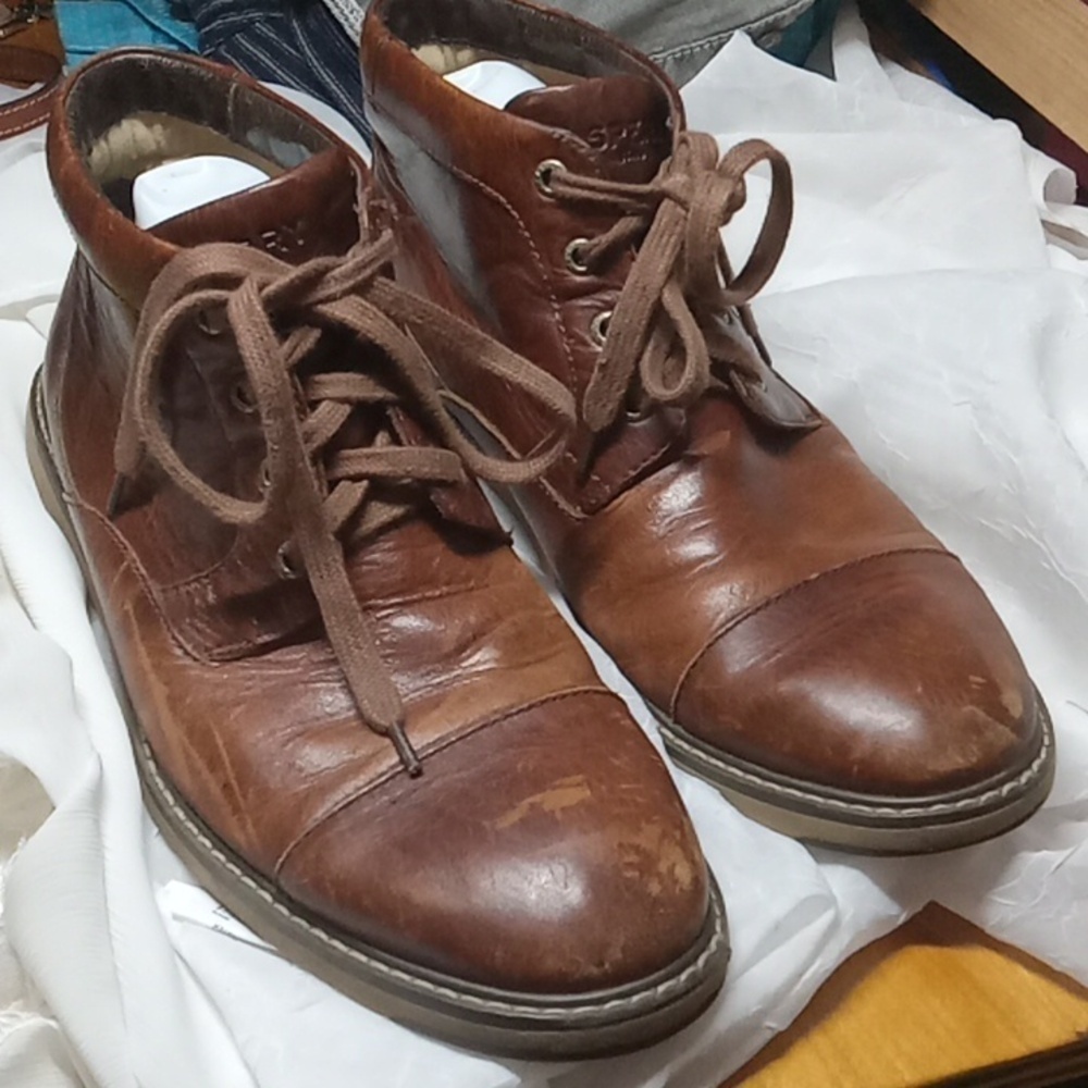Sperry top siders brown men's shoes size 10